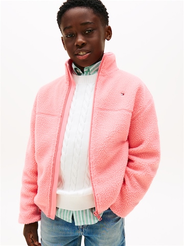 Jachetă  fleece de la TOMMY HILFIGER pe roz: față