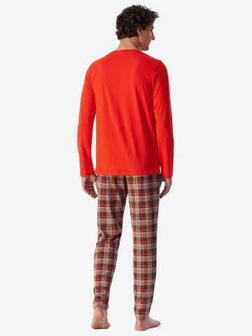 SCHIESSER Pajamas long ' Casual Essentials ' in Brown