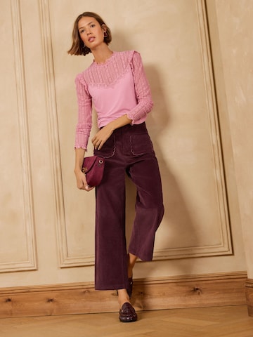 Bootcut Pantalon love & roses en rouge