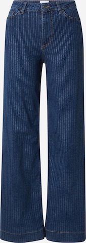 mėlyna NÜMPH Plačios klešnės Džinsai 'PARIS': priekis