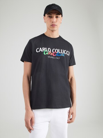 Tricou de la Carlo Colucci pe negru: față