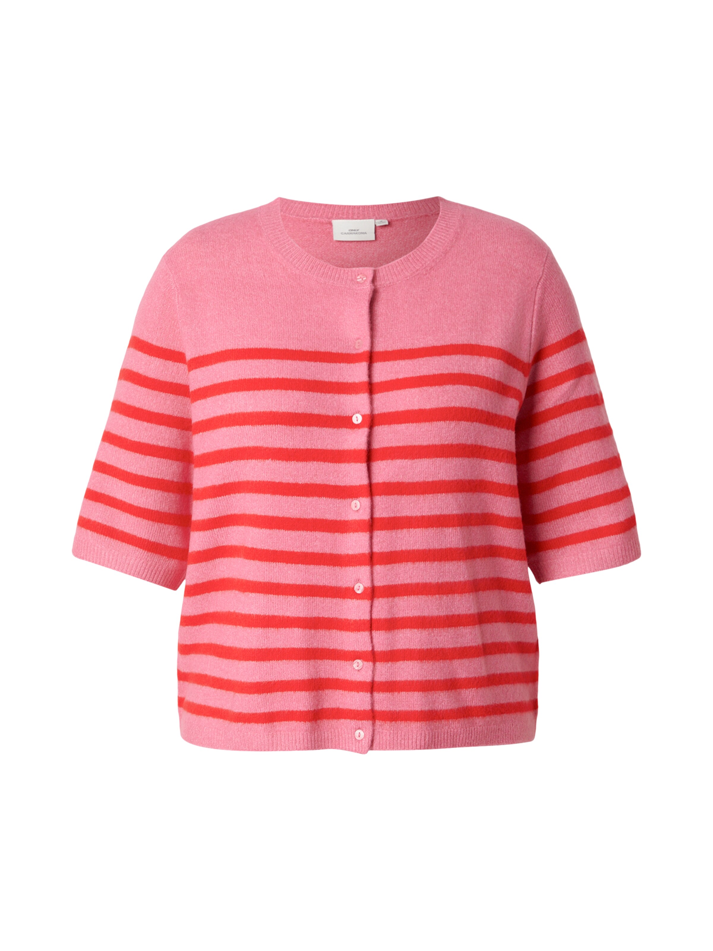 ONLY Carmakoma Вязаная кофта 'CARVIOLA' в Ярко-розовый: спереди
