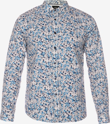 Le Temps Des Cerises Regular fit Button Up Shirt 'ARIAS' in Blue: front