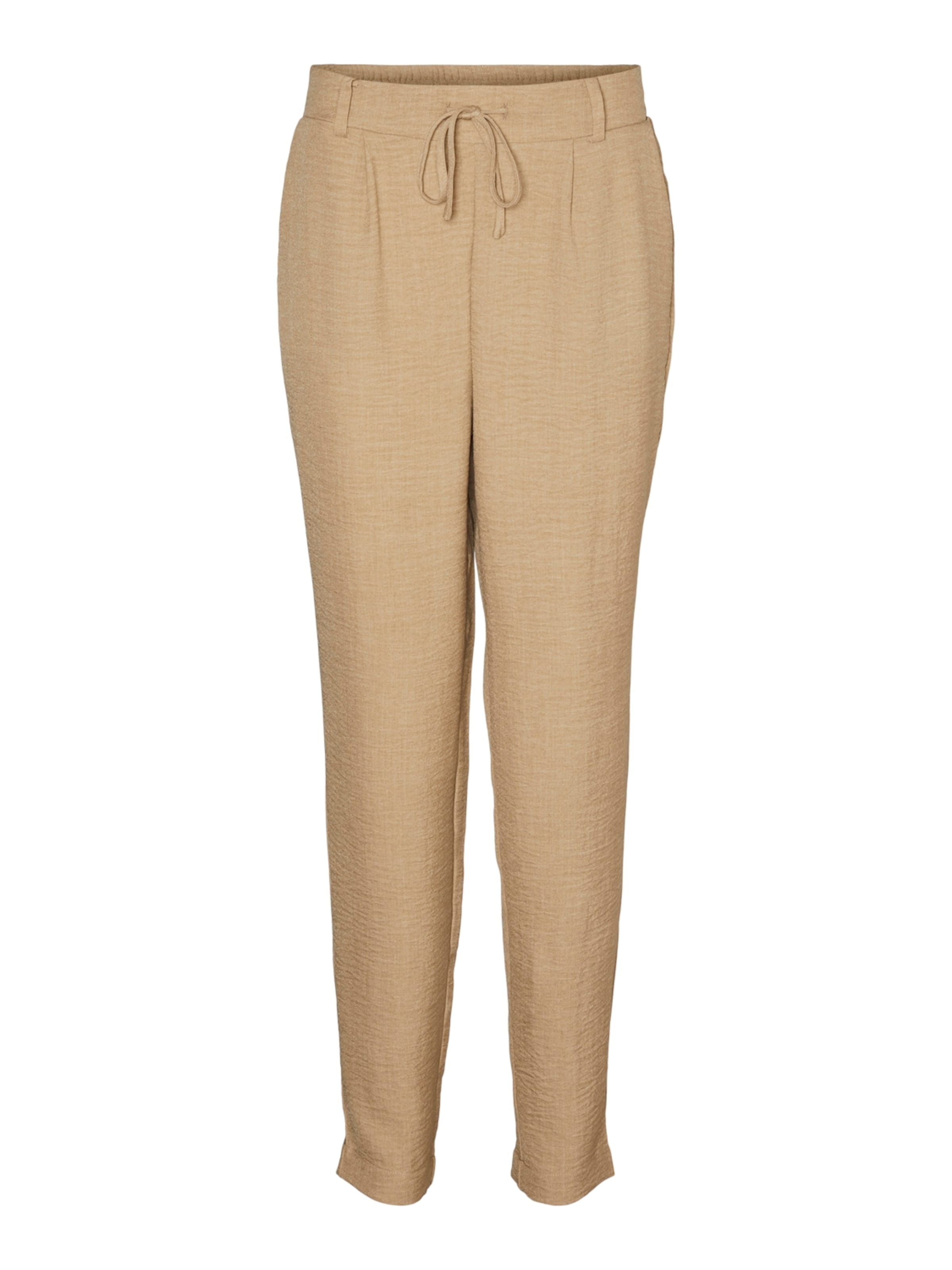 VERO MODA Alt kitsenev Voltidega püksid 'VMMeloney', värv beež: eest vaates
