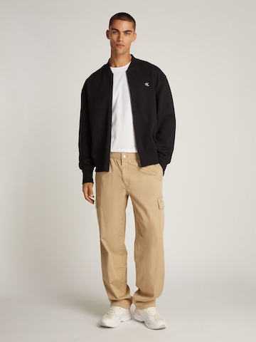 Calvin Klein Jeans Sweatjacke in Schwarz: Vorderseite