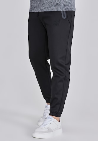 Effilé Pantalon SikSilk en noir : devant