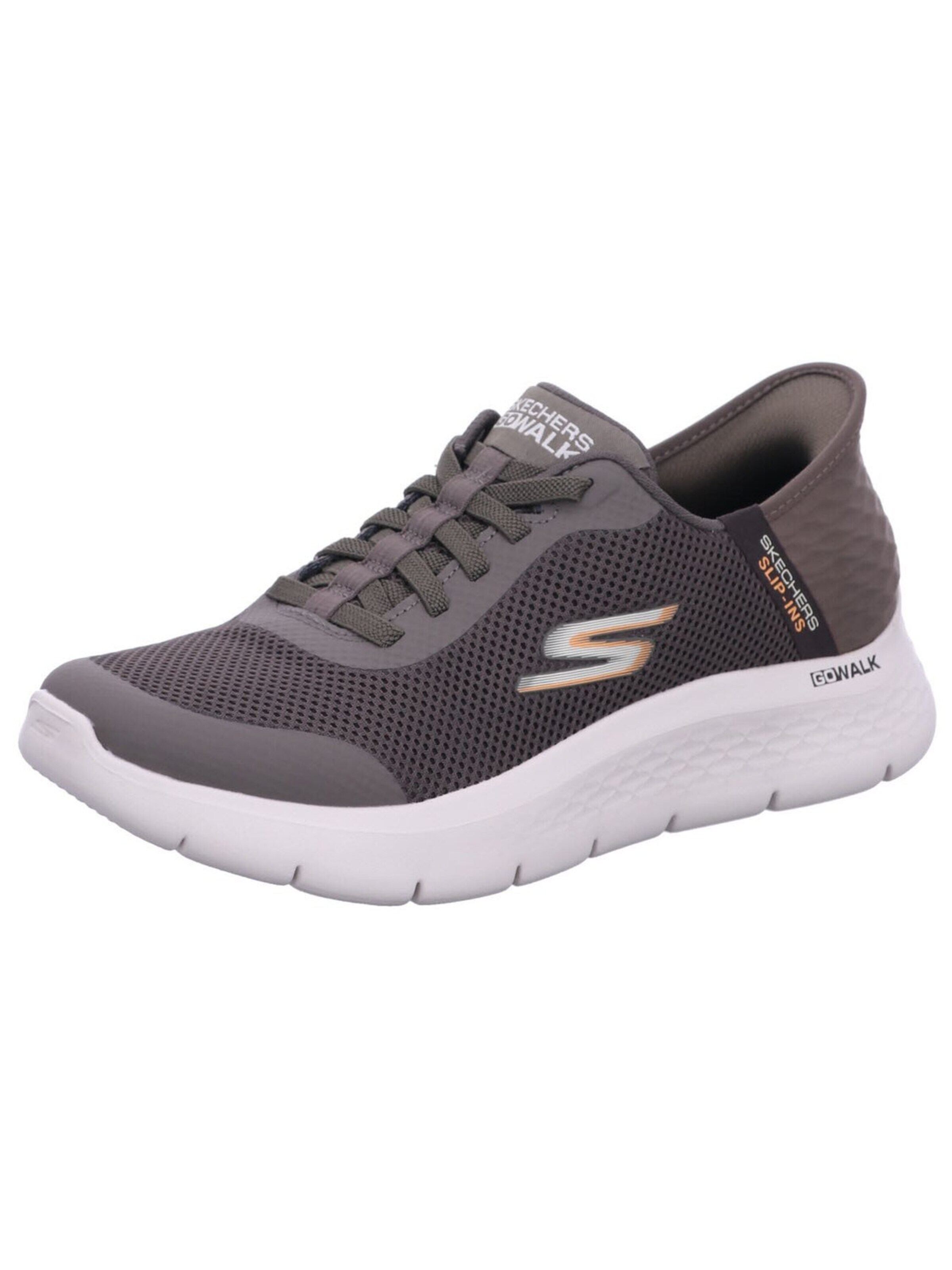 SKECHERS Sneakers laag 'Slipper Herren 216324 BRN Kunststoff (Synthetik) in braun' in Grijs: voorkant