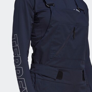 ADIDAS TERREX Slimfit Outdoorbyxa 'Resort Two-Layer Insulated Bib' i blå