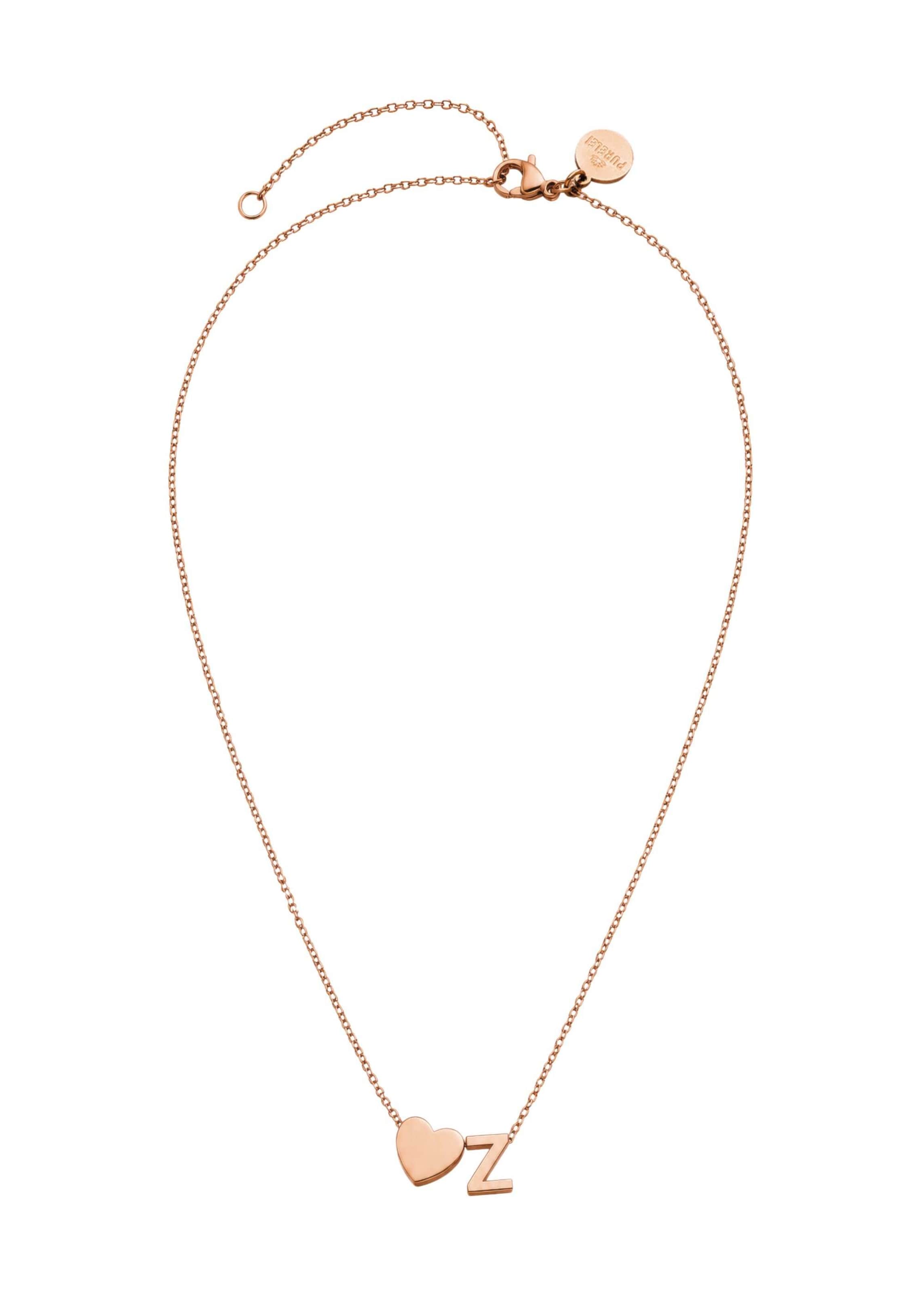 PURELEI - Cadena 'Letter Heart Z' en oro: frente
