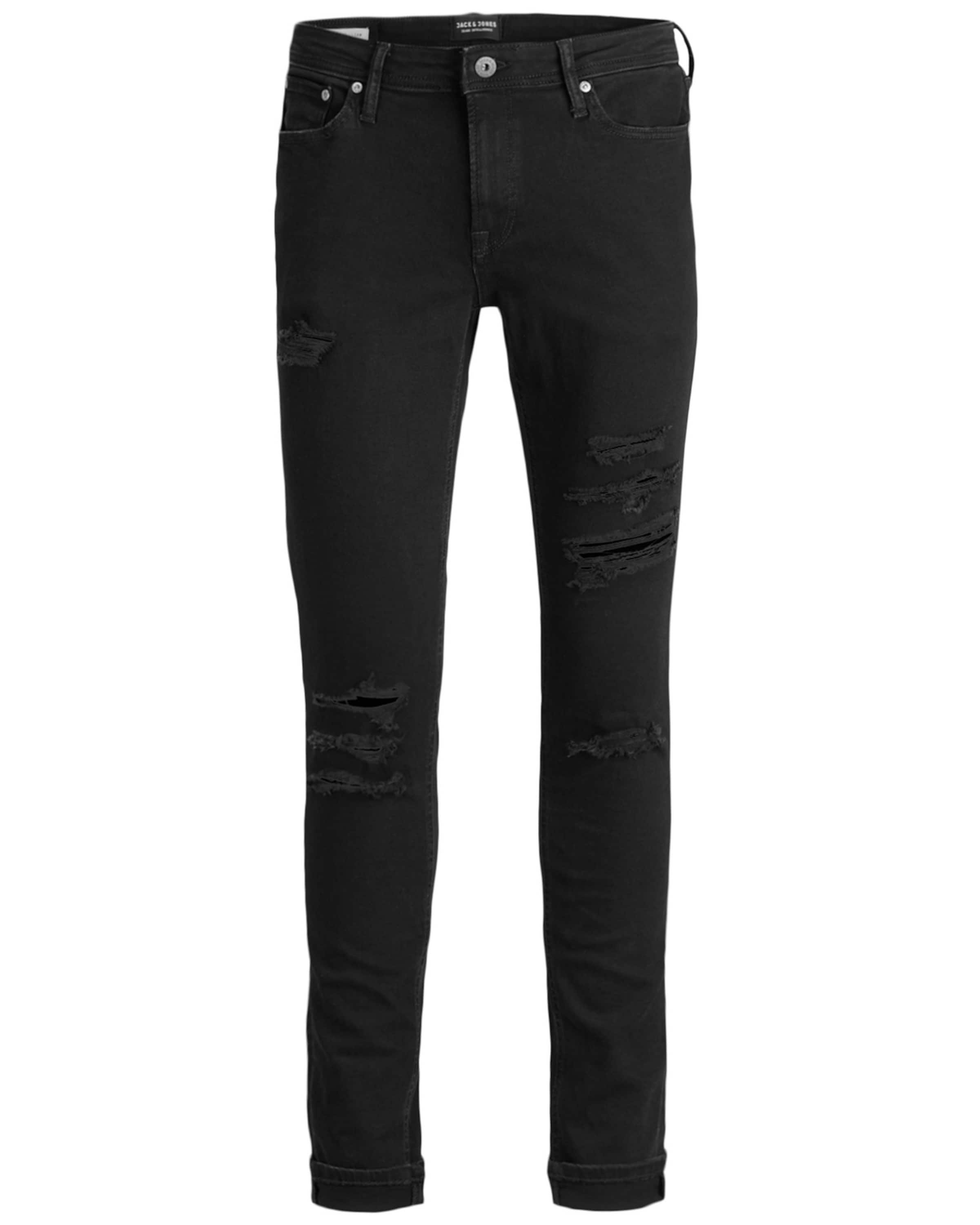Skinny Jeans 'Liam' di JACK & JONES in nero: frontale