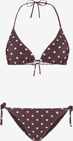 The Sunshine Brand Trojuholníky Bikinový top 'Liz' - Hnedá: predná strana