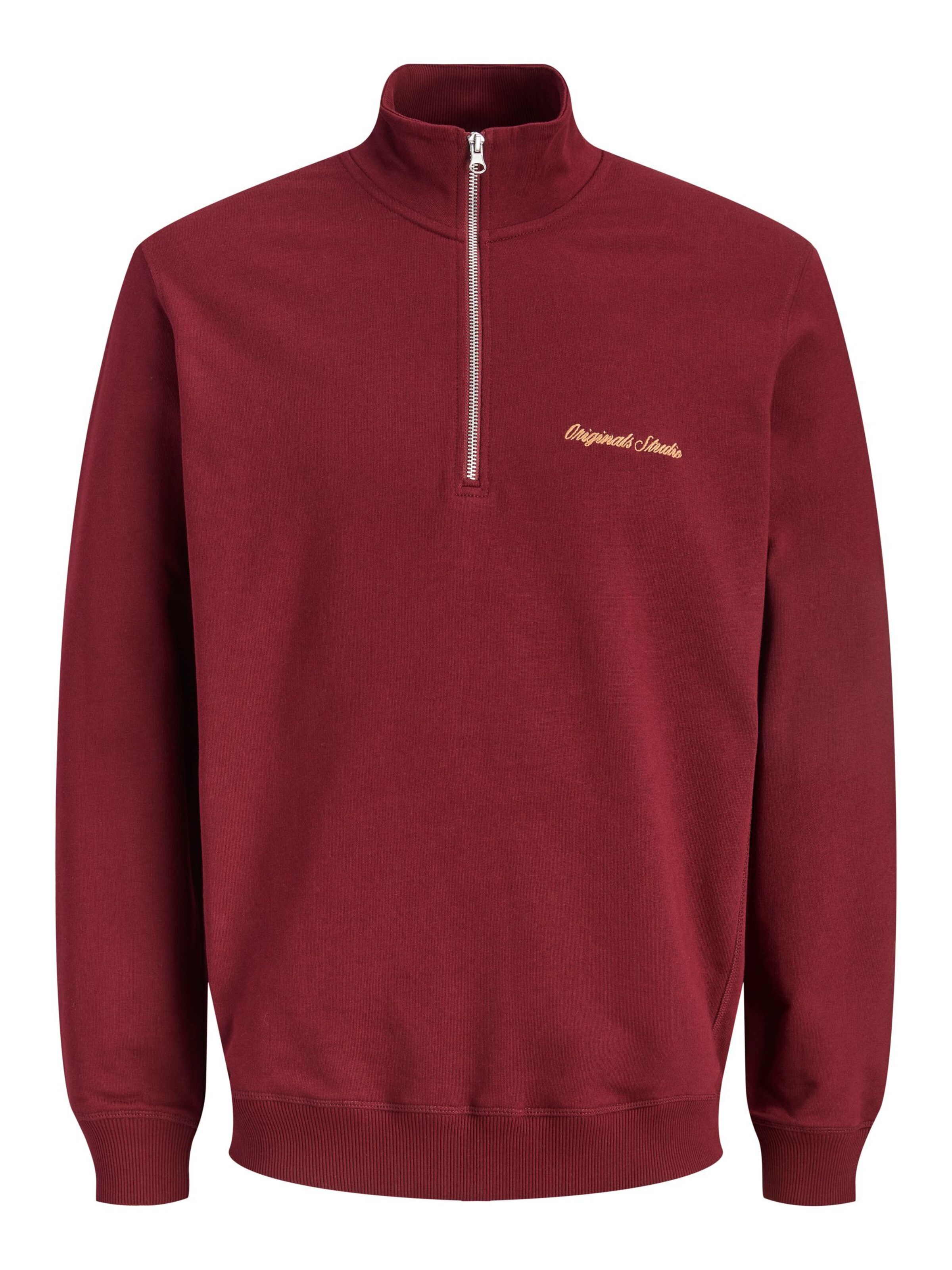JACK & JONES Sudadera 'JORNorrebro' en capuchino / rojo oscuro, Vista del producto