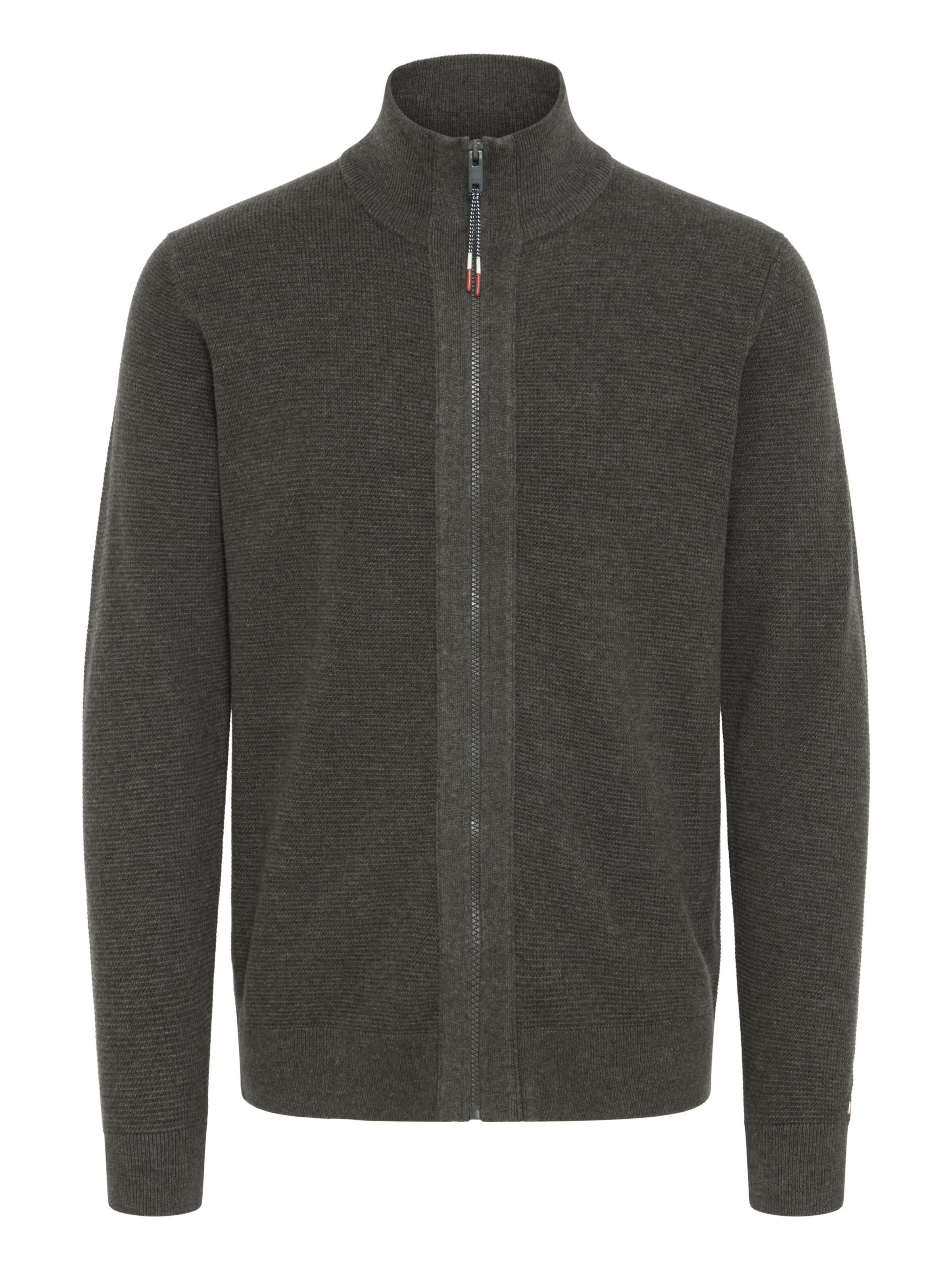 FQ1924 Gebreid vest ' FQGRANBY ' in Grijs: voorkant