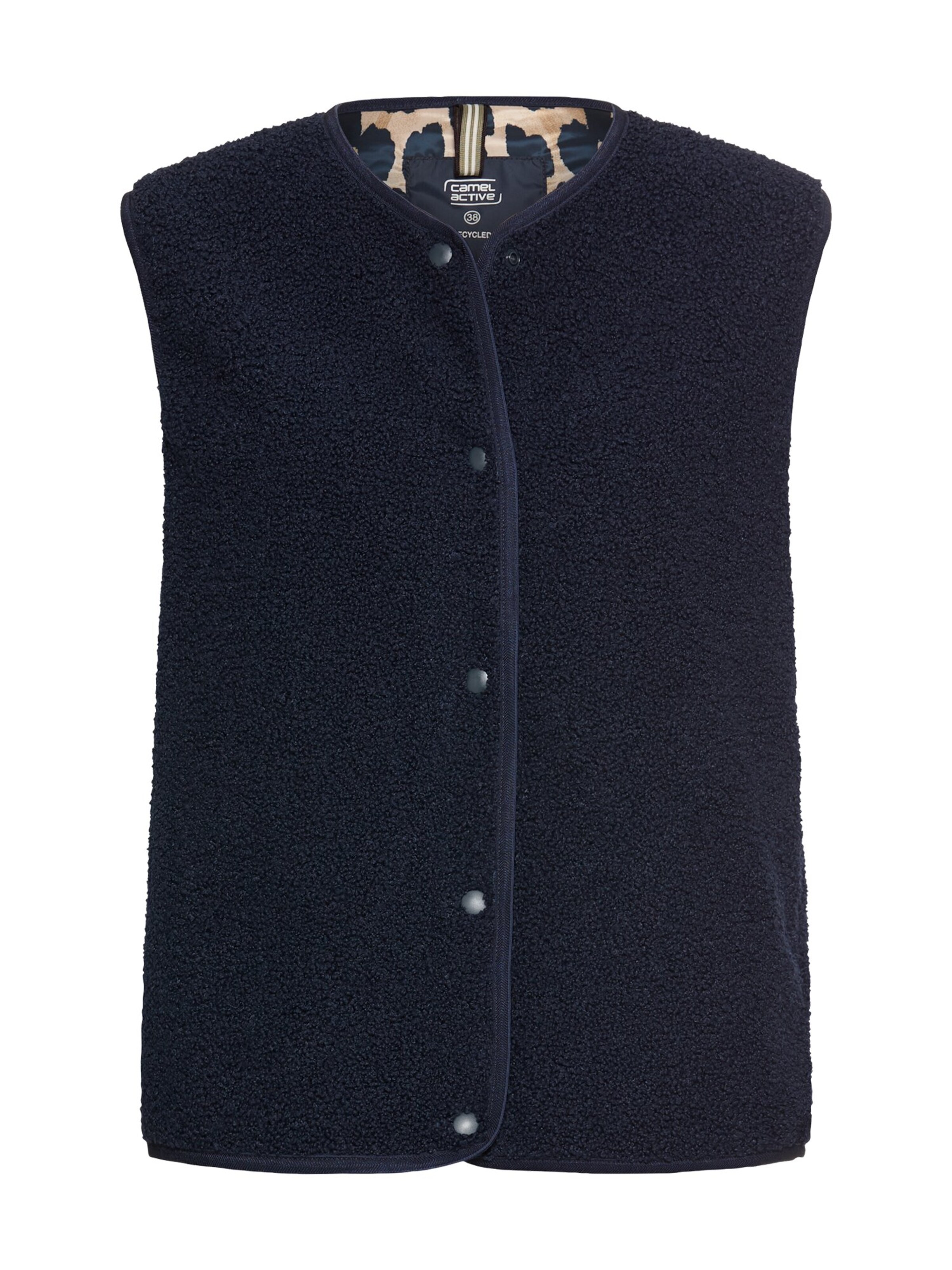 CAMEL ACTIVE Fleece-Weste mit Knopfverschluss in Blau: Vorderseite