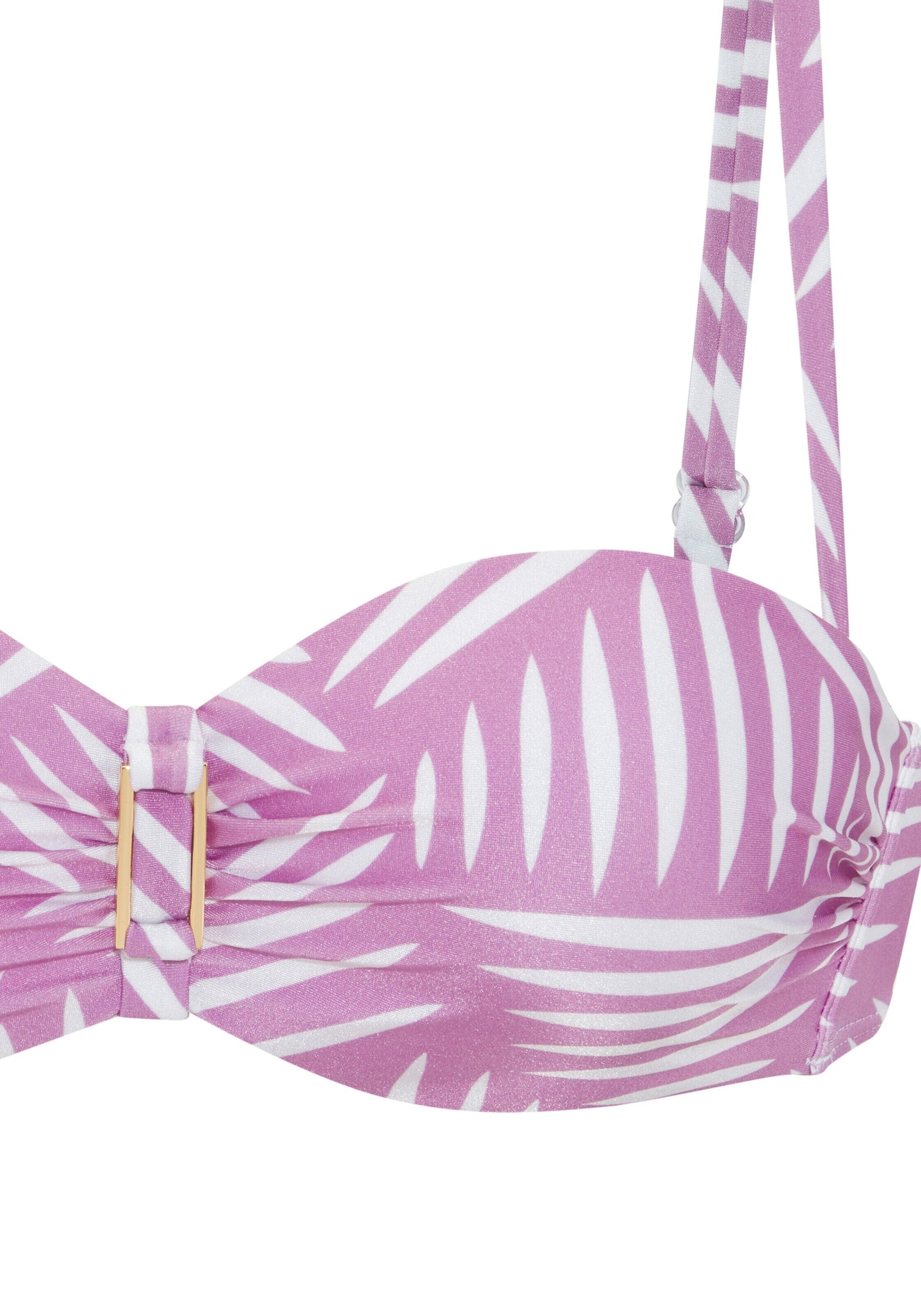 LASCANA Bez ramienok Bikinový top - Fialová