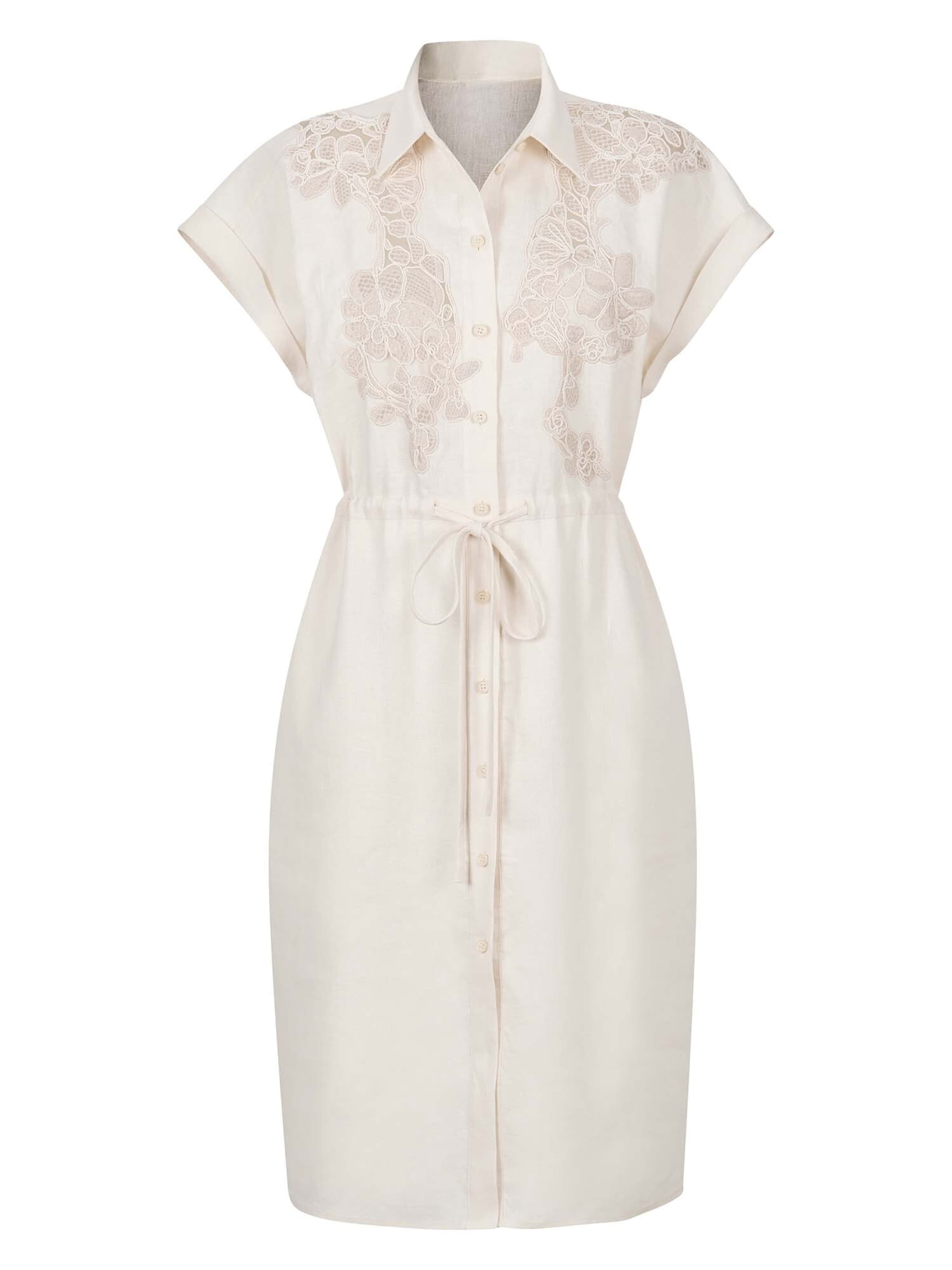 Robe-chemise MADELEINE en blanc : devant