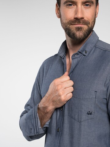 SPIETH & WENSKY Regular fit Klederdracht overhemd 'Trachtenhemd Fischach' in Blauw