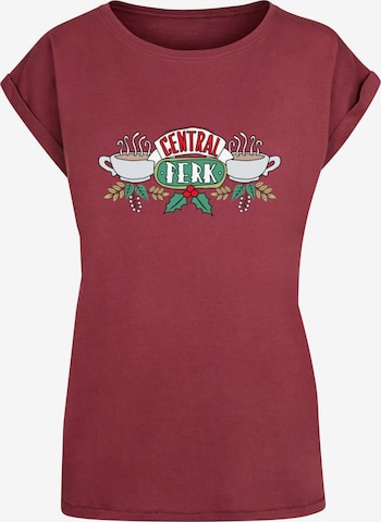 ABSOLUTE CULT Shirt 'Friends - Festive Central Perk' in Rood: voorkant