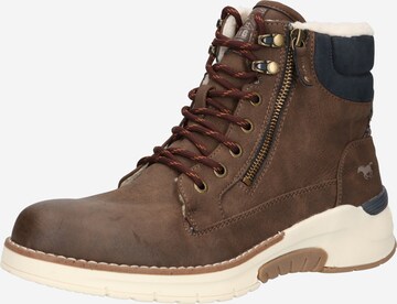 MUSTANG Lace-Up Boots in Brown: front