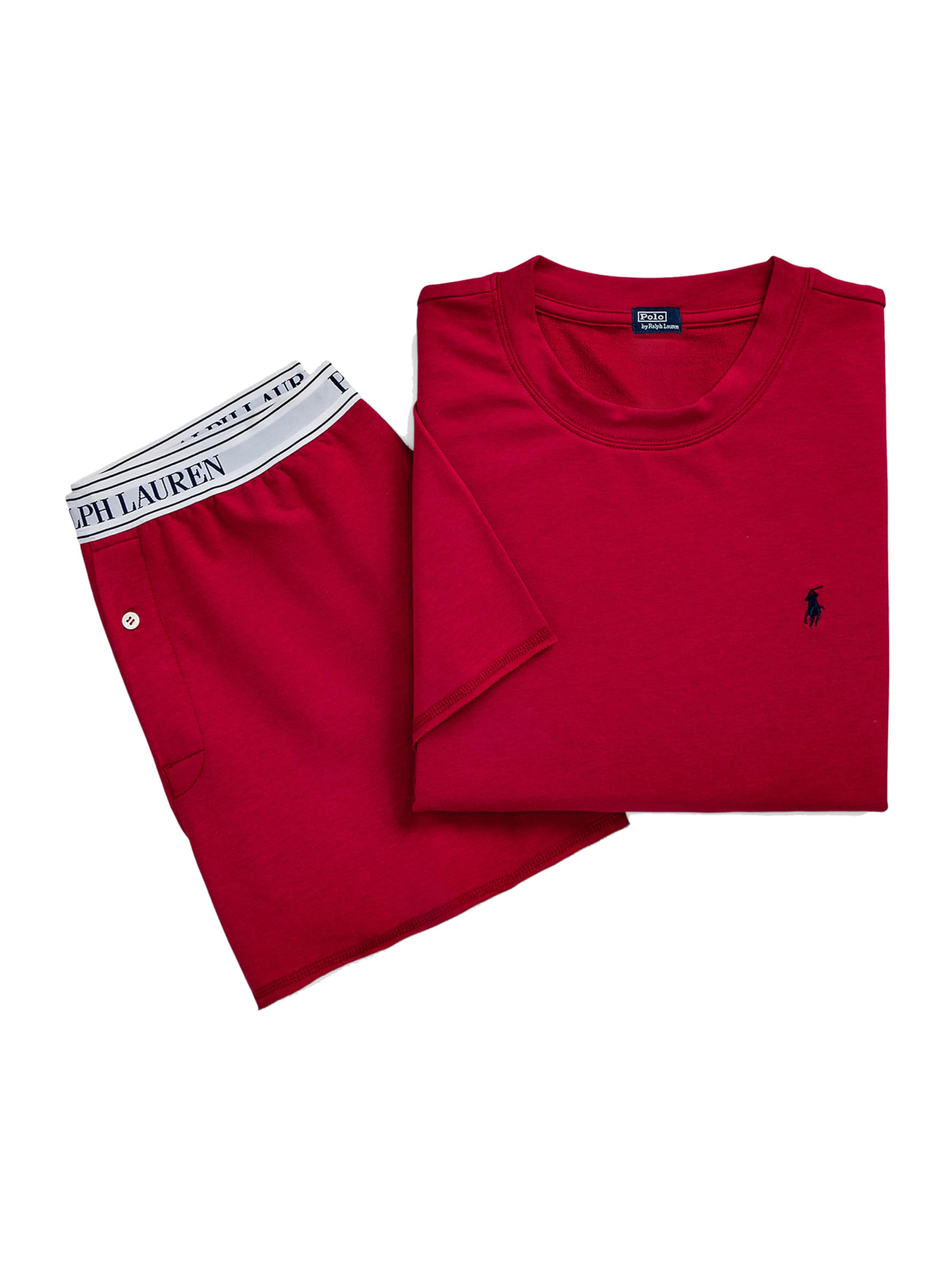Polo Ralph Lauren - Pijama ' Club Terry ' en rojo: frente