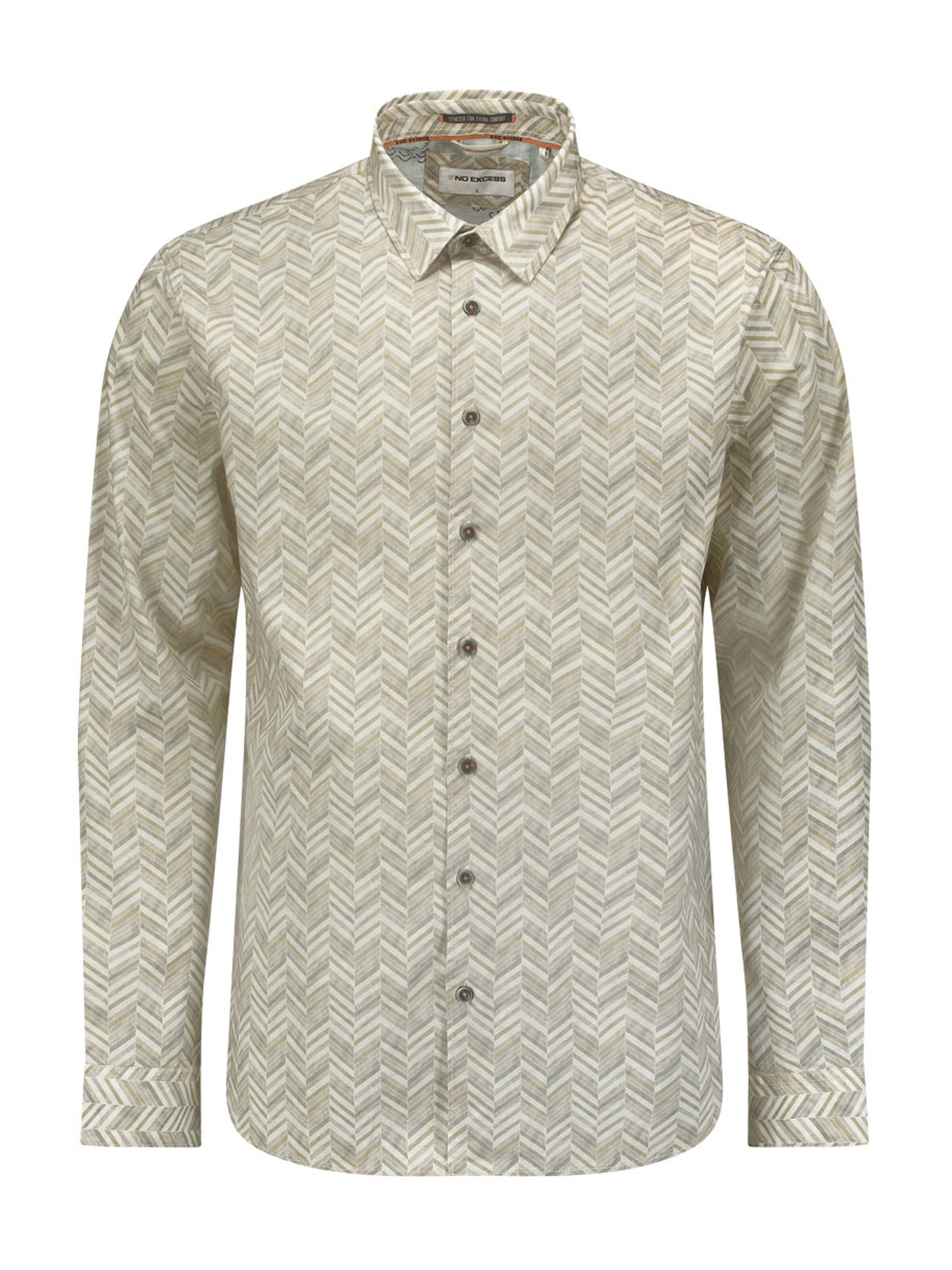 No Excess Regular fit Button Up Shirt in Beige: front