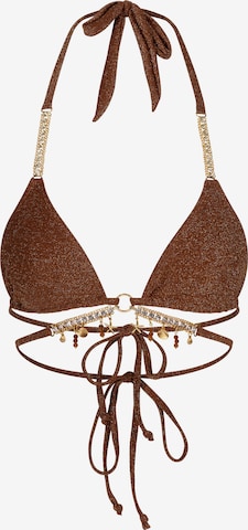 Moda Minx Bikinitop in Bruin: voorkant