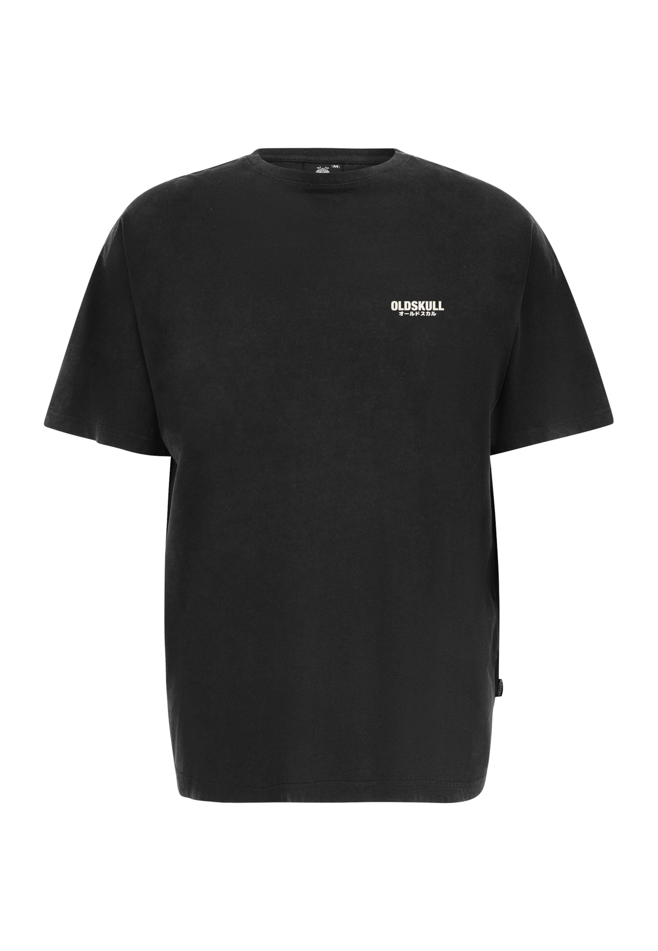 Oldskull Shirt 'Peach Dyed Basic Oldskull' in Black: front