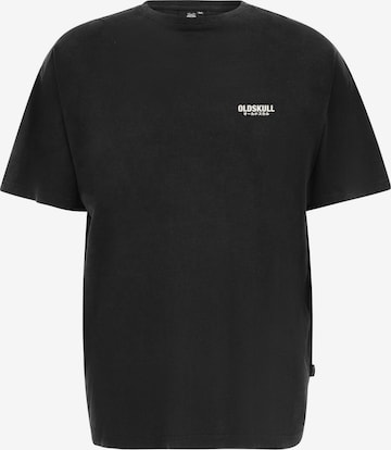 Oldskull Shirt 'Peach Dyed Basic Oldskull' in Black: front