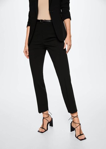 MANGO Regular Pleated Pants 'Boreal' in Black: front