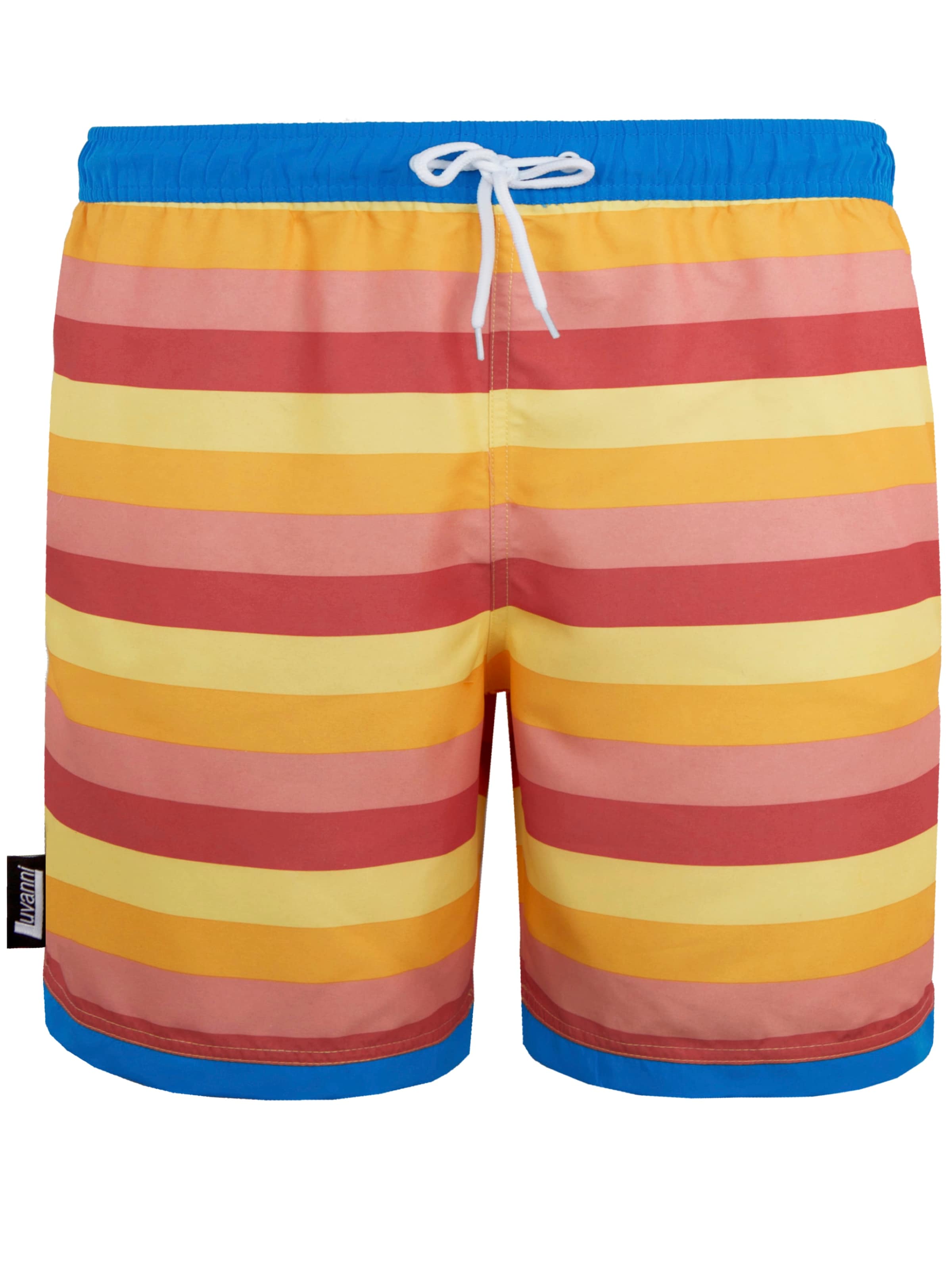 Luvanni Badeshorts 'Boardshorts Style 11 Streifen'‌‌‌‌‌‌‌‌‌ in Gelb: Vorderseite