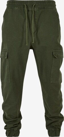 Jeans cargo DEF en vert : devant