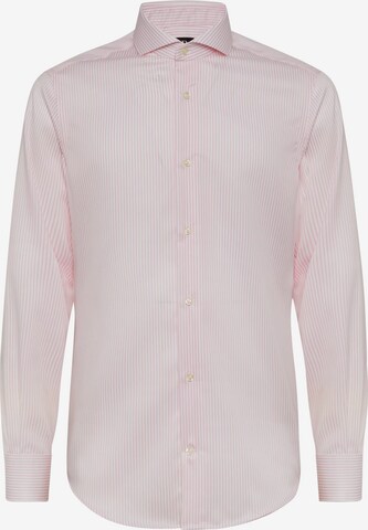 Coupe slim Chemise business Boggi Milano en rose : devant