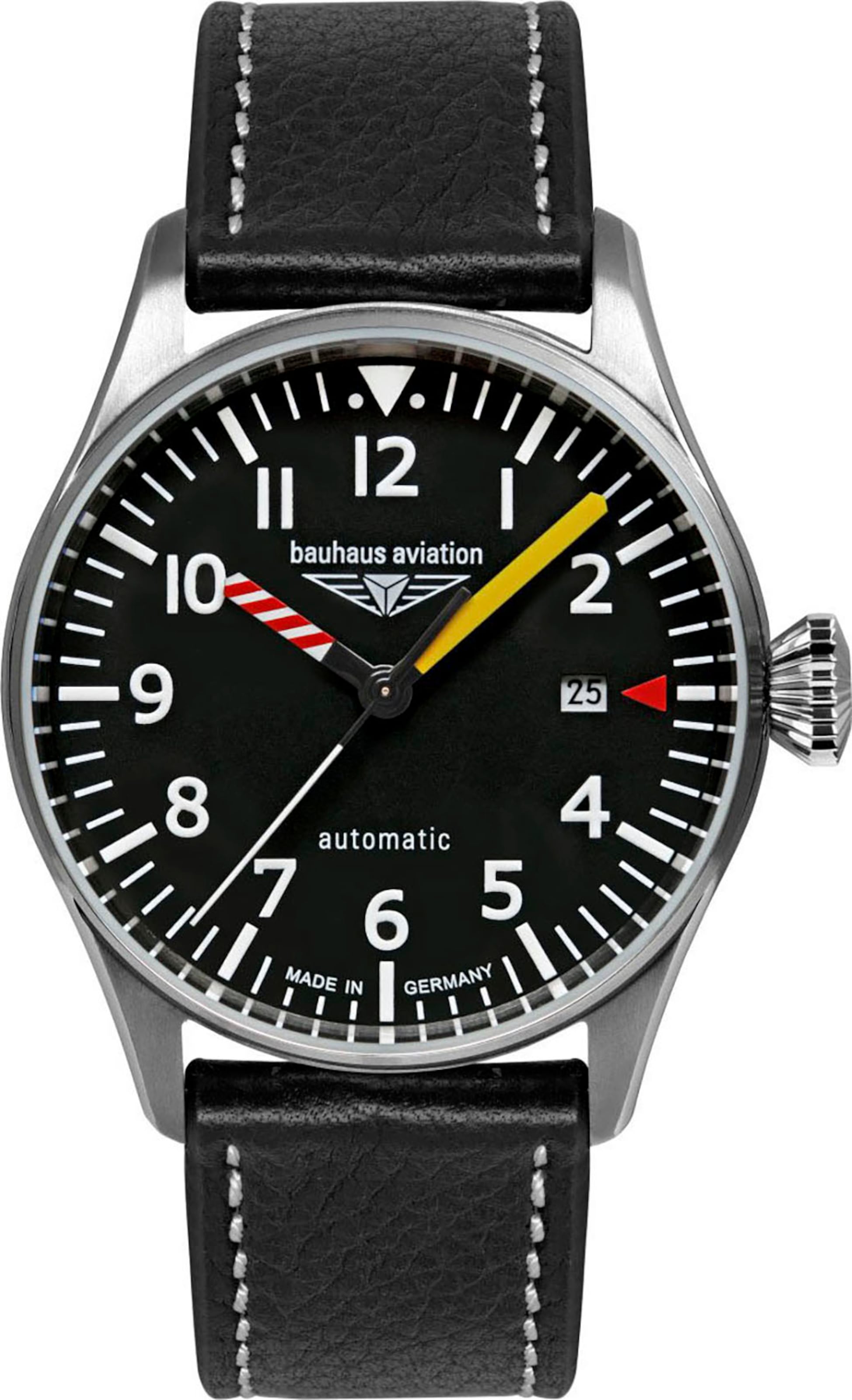 Bauhaus Analog Watch in Black: front