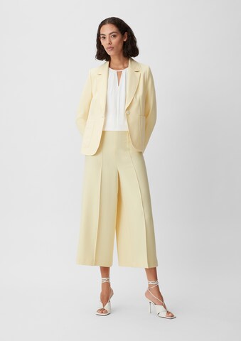 Loosefit Pantalon à plis comma casual identity en jaune