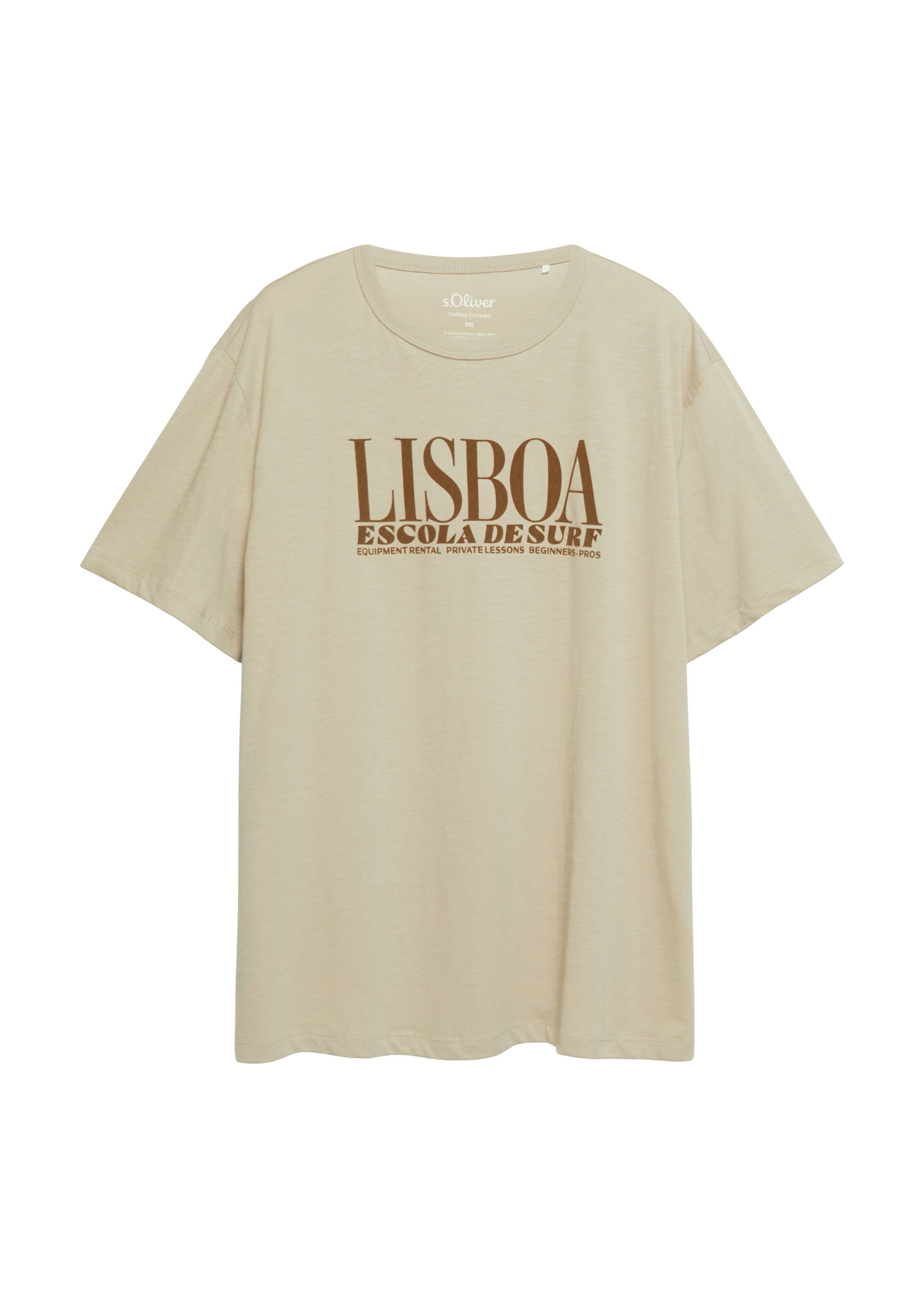 s.Oliver Men Big Sizes T-Shirt in Beige: Vorderseite