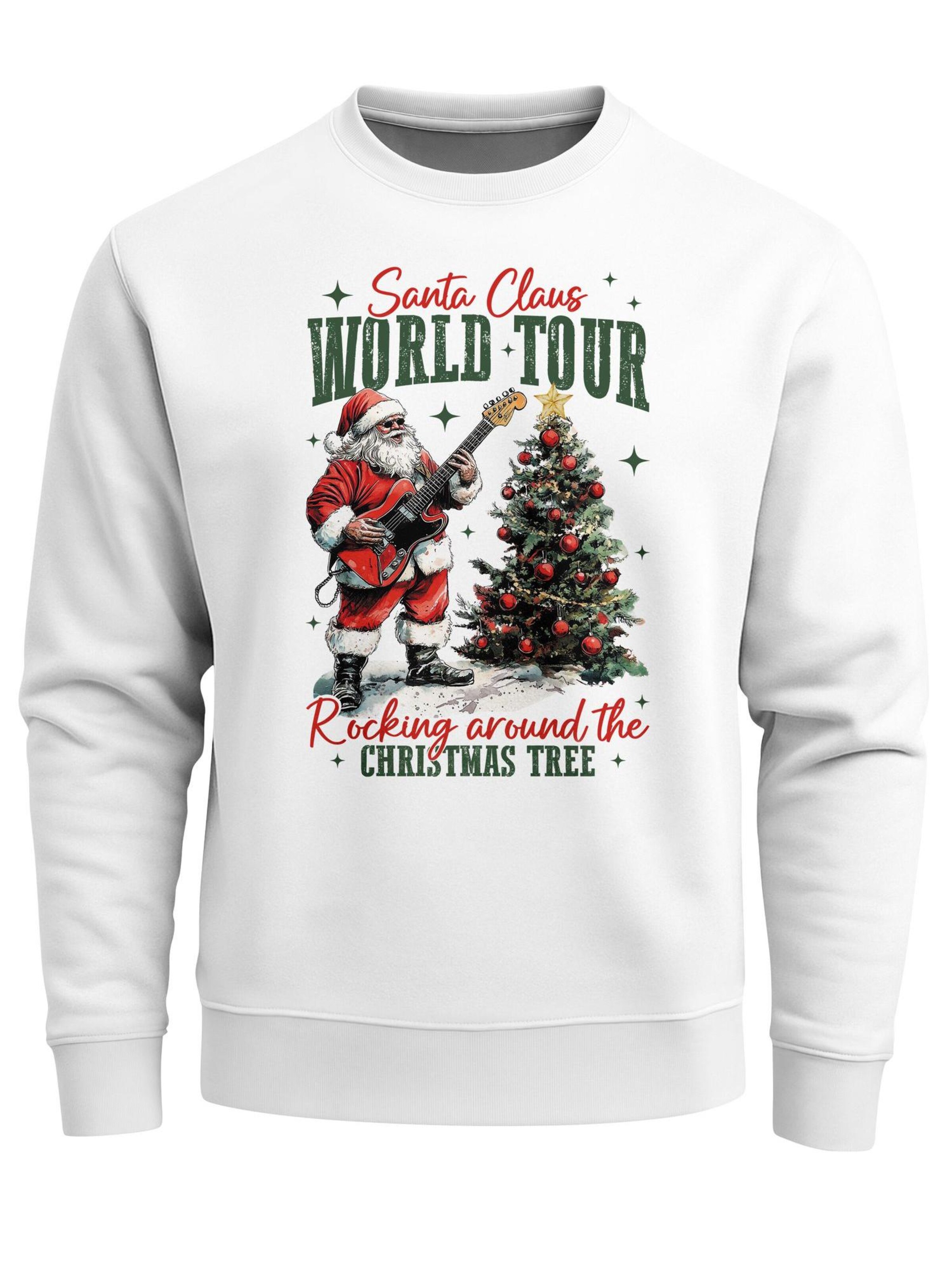 Neverless Sweatshirt 'Santa World Tour' in White: front