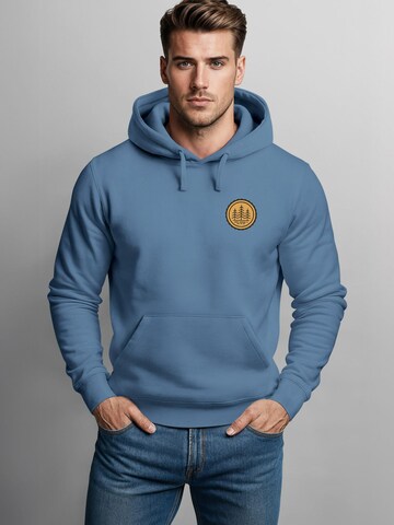 Neverless Sweatshirt 'Bäume Badge 1' in Blau