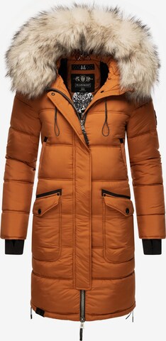 MARIKOO Winter Coat 'Chaskaa' in Brown: front