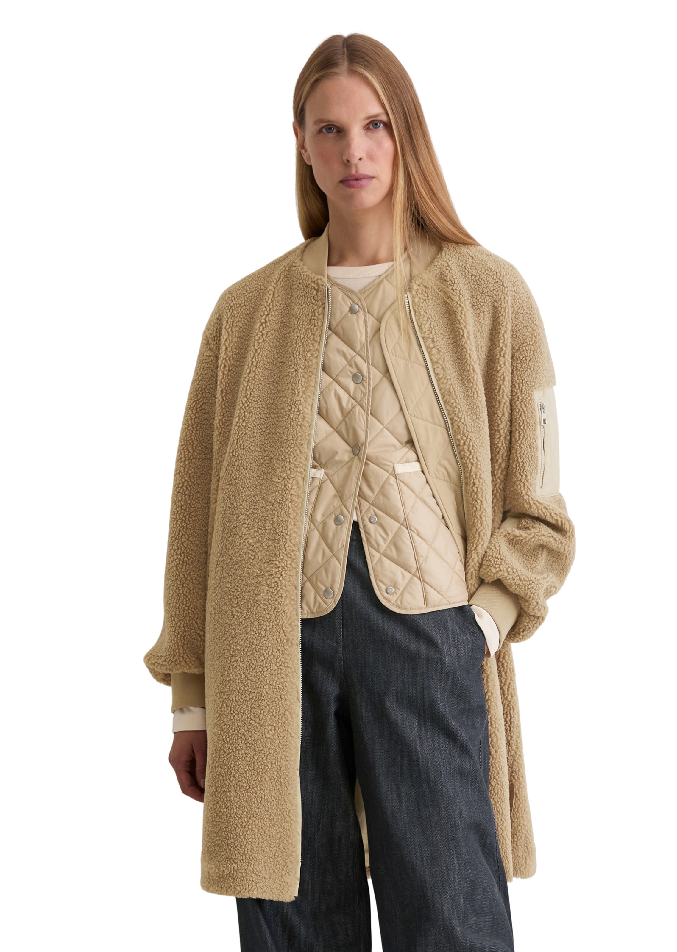 Marc O'Polo Tussenmantel in Bruin: voorkant