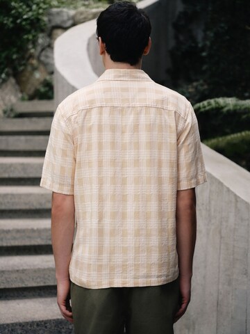 Next Comfort fit Button Up Shirt in Beige