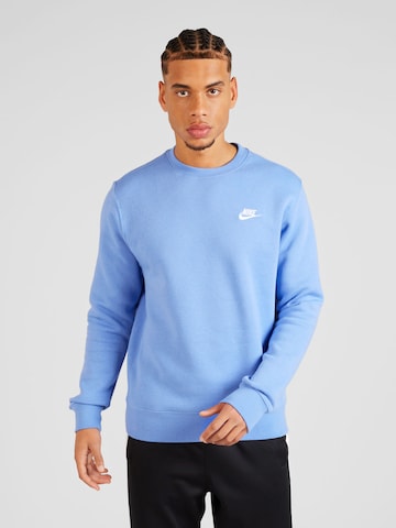 Nike SportswearRegular Fit Sweater majica 'Club Fleece' - plava boja: prednji dio
