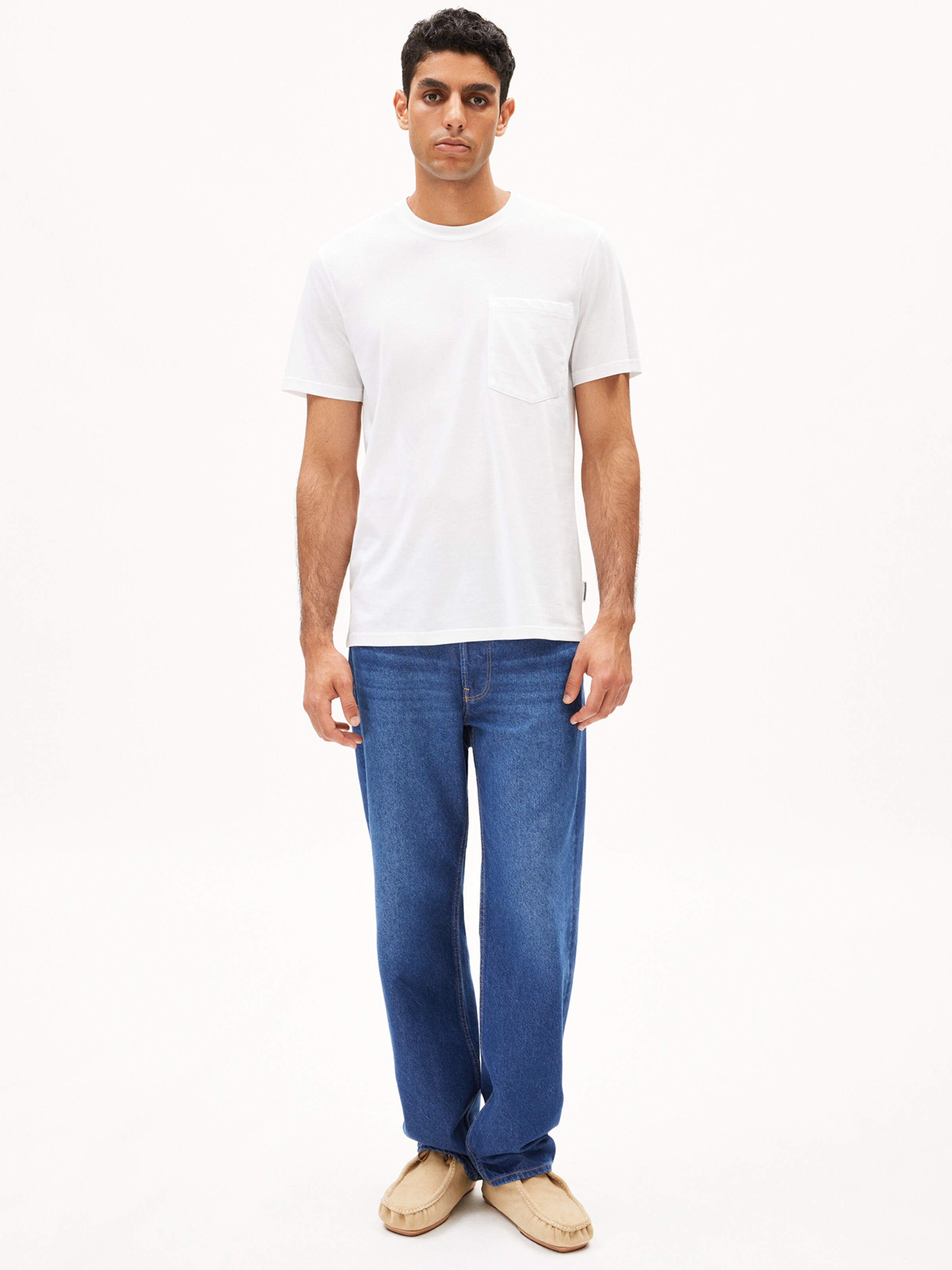 ARMEDANGELS T-Shirt ' MAARKOS POCKET ' in Weiß