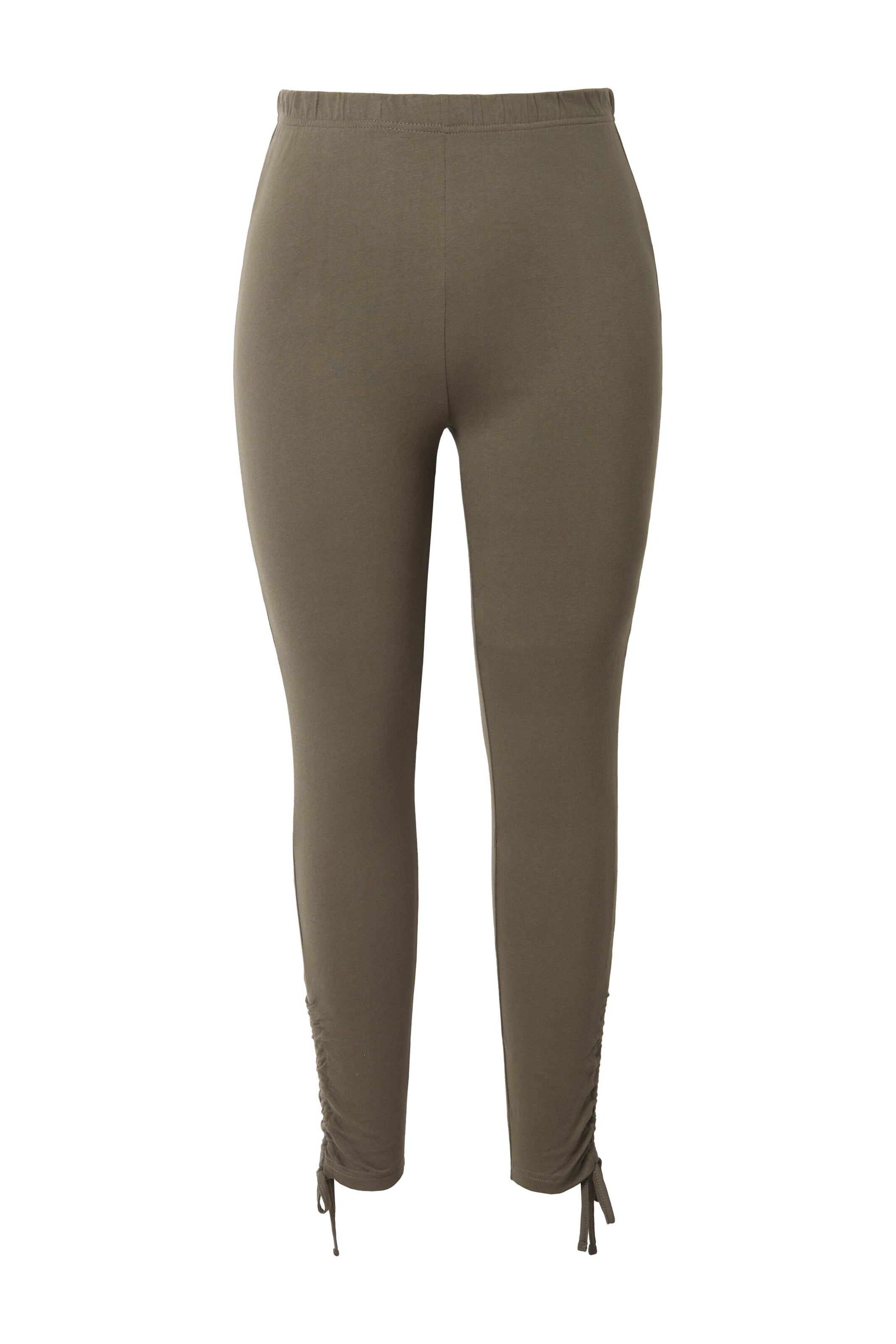 Ulla Popken Slimfit Leggings in Groen: voorkant