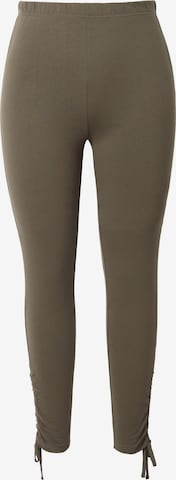 Ulla Popken Slim fit Leggings in Green: front