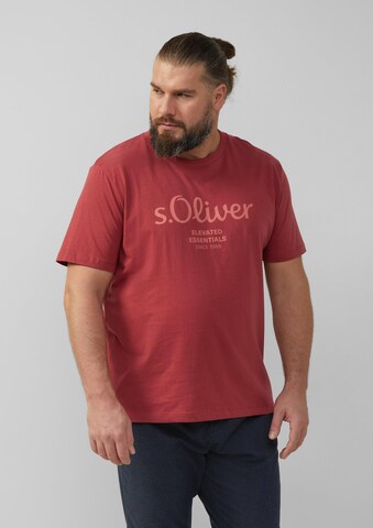 s.Oliver Men Big Sizes Shirt in Red: front