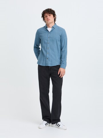 BLEND Regular fit Button Up Shirt 'Burley' in Blue