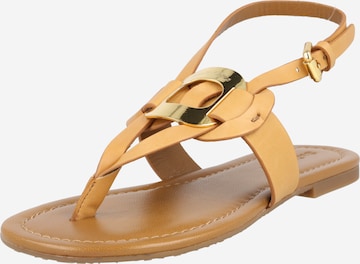 See by Chloé T-Bar Sandals 'CHANY' in Brown: front