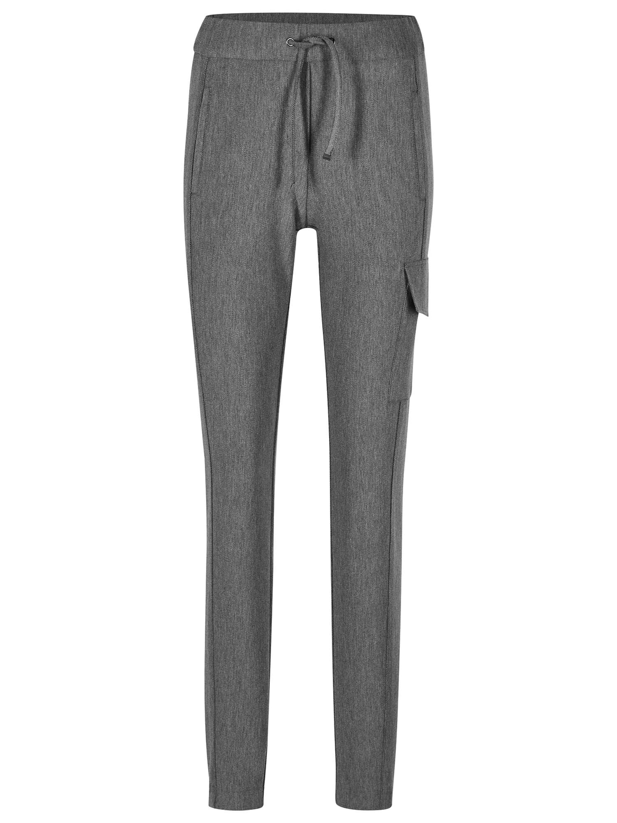 MADELEINE Slimfit Cargobroek in Grijs: voorkant