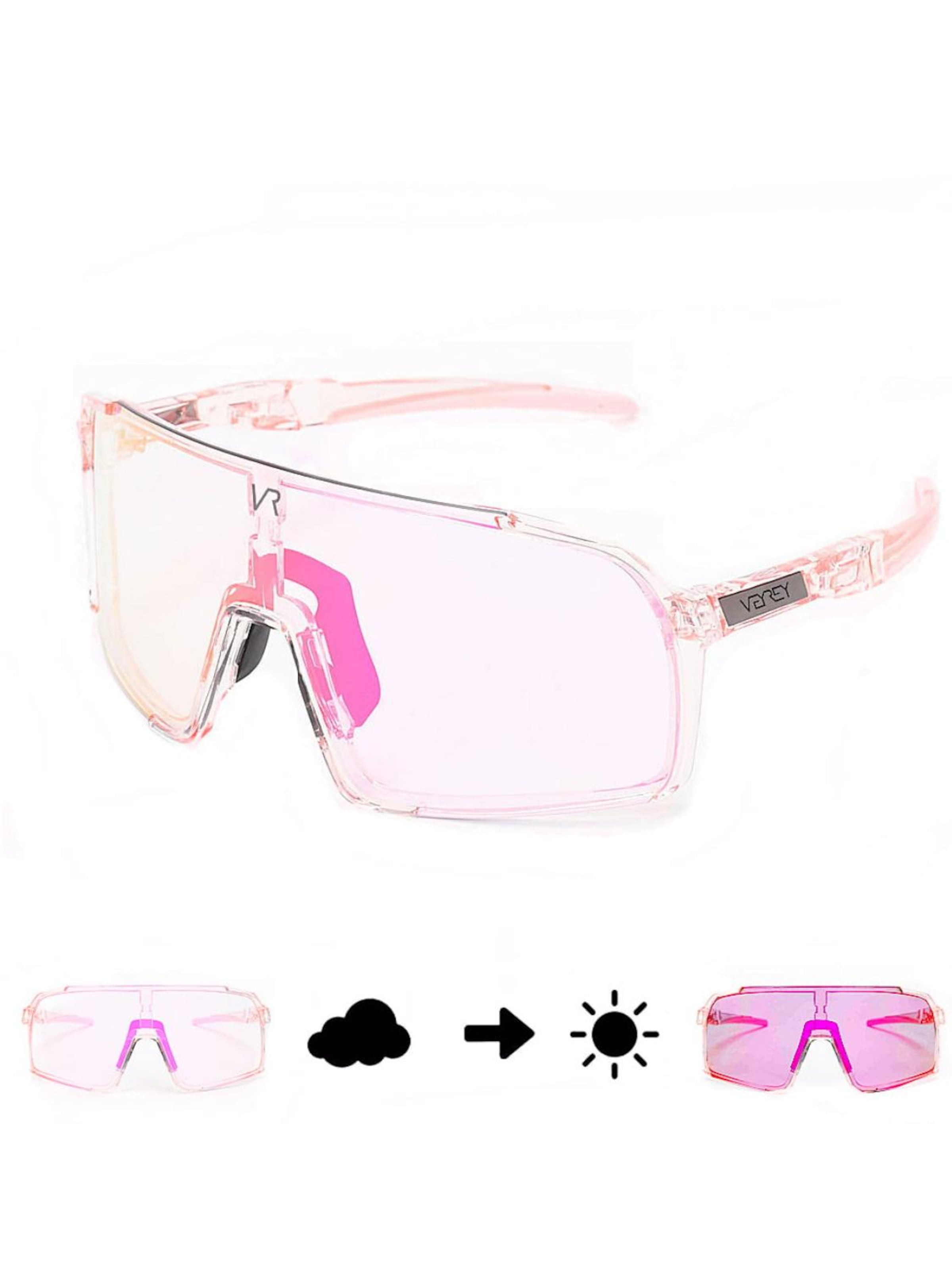 VEYREY Sports sunglasses 'Aeroblade' in Pink: front