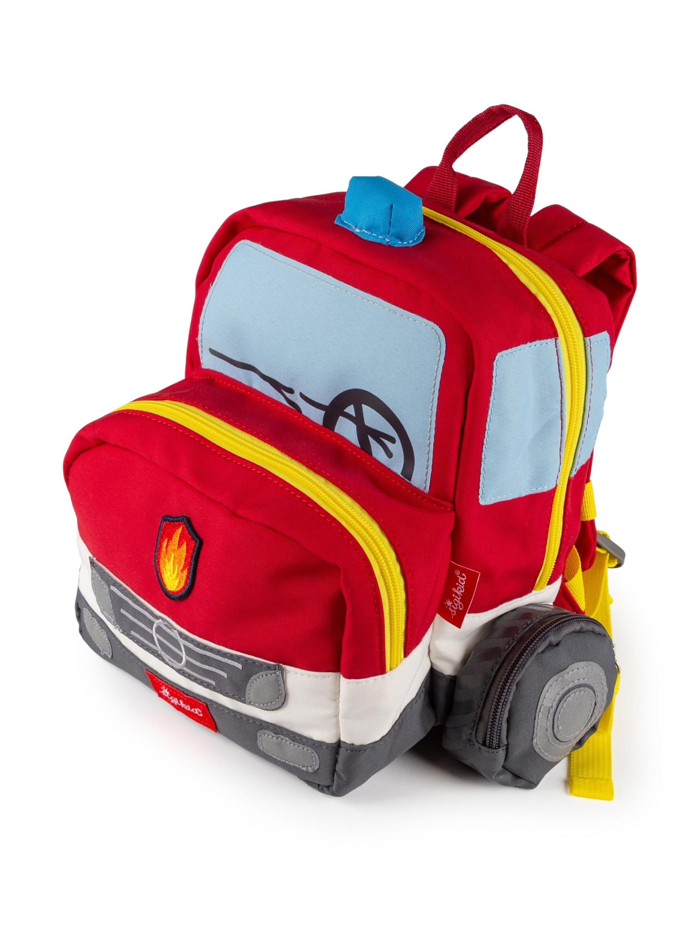 SIGIKID Backpack 'Rucksack Fahrzeuge' in Red: front